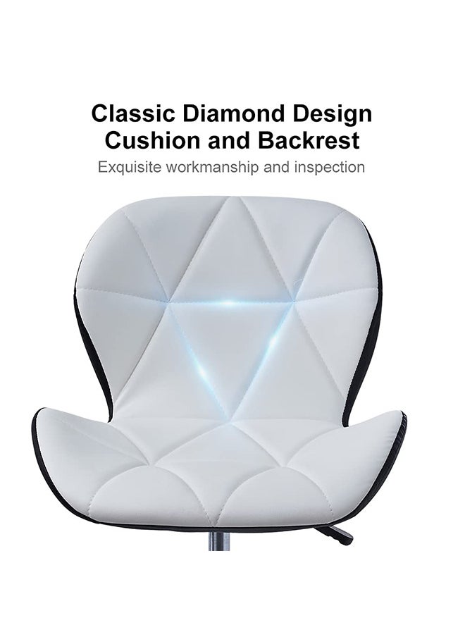 Taimi Ergonomic Desk Chair with Adjustable Height, Computer Chair with Swivel Wheels, Study Chair, Stylish Design Chair Padded with Soft Cushion and High Density Rebound Sponge - White/Black  - Image 4