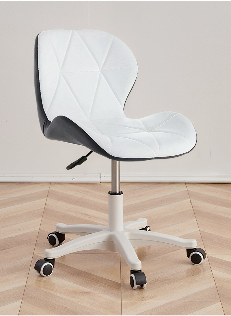 Taimi Ergonomic Desk Chair with Adjustable Height, Computer Chair with Swivel Wheels, Study Chair, Stylish Design Chair Padded with Soft Cushion and High Density Rebound Sponge - White/Black  - Image 1