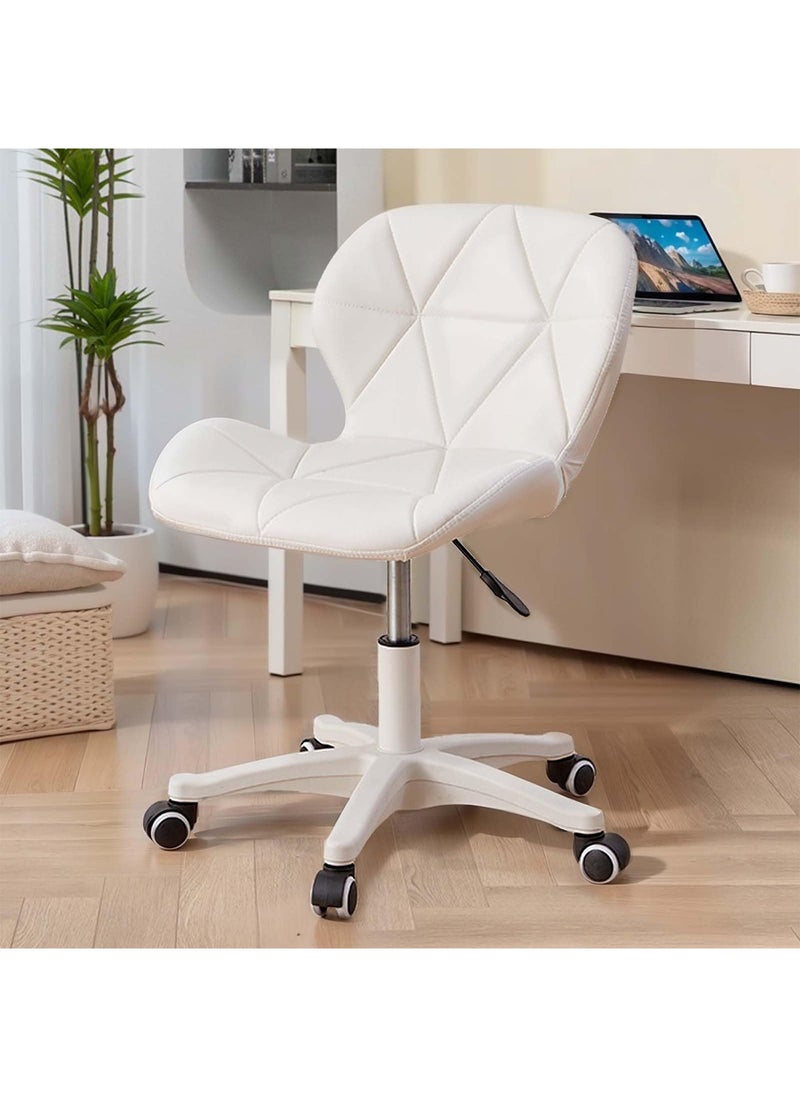 Taimi Ergonomic Desk Chair with Adjustable Height, Computer Chair with Swivel Wheels, Study Chair, Stylish Design Chair Padded with Soft Cushion and High Density Rebound Sponge - White/Black  - Image 3