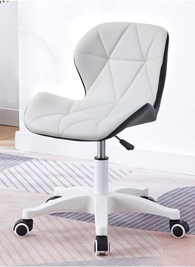 Taimi Ergonomic Desk Chair with Adjustable Height, Computer Chair with Swivel Wheels, Study Chair, Stylish Design Chair Padded with Soft Cushion and High Density Rebound Sponge - White/Black  - Image 2
