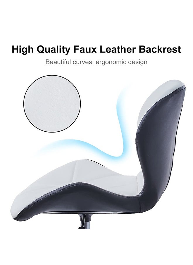 Taimi Ergonomic Desk Chair with Adjustable Height, Computer Chair with Swivel Wheels, Study Chair, Stylish Design Chair Padded with Soft Cushion and High Density Rebound Sponge - White/Black  - Image 5