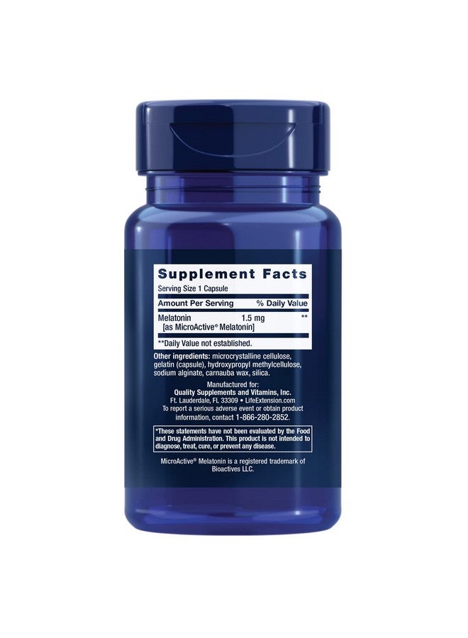 Life Extension Melatonin IR/XR, 1.5 mg, immediate- and Extended-Release Formula for Optimal Sleep Support, Healthy circadian Rhythms, Cellular Defense, Gluten-Free, Non-GMO, 60 Capsules - Image 2
