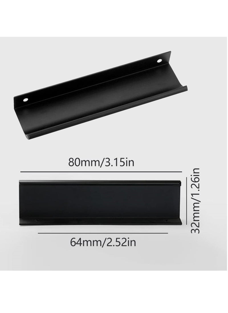 Y&D Modern Aluminum Alloy Cabinet Handles - 80mm Length, 64mm Screw Spacing, Stylish Hidden for Furniture, Bedroom, Door, Drawer, 10PCS  - Image 2