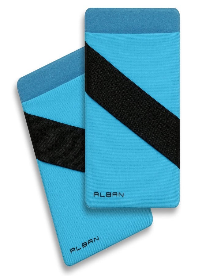 Alban Credit Card Holder Stick on Cell Phone Wallet RFID Blocking with Finger Strap 2 Pack (Blue) - Image 1
