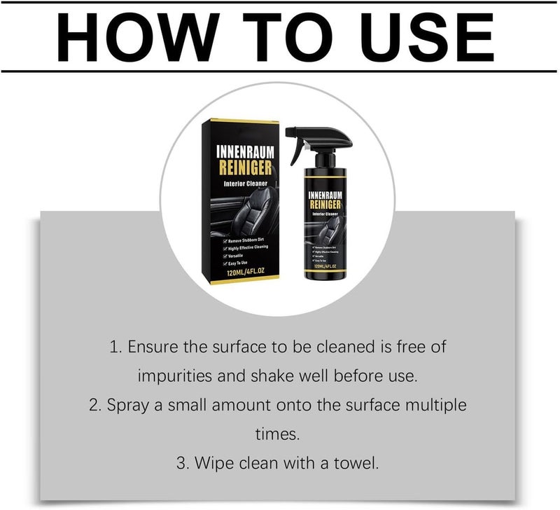Vehicle Interior Cleaner | 120ml Upholstery Conditioner | Car Detailing Interior Cleaner - for Home Dashboard Leather Seat Glass Steering Wheel Center Console - Image 5