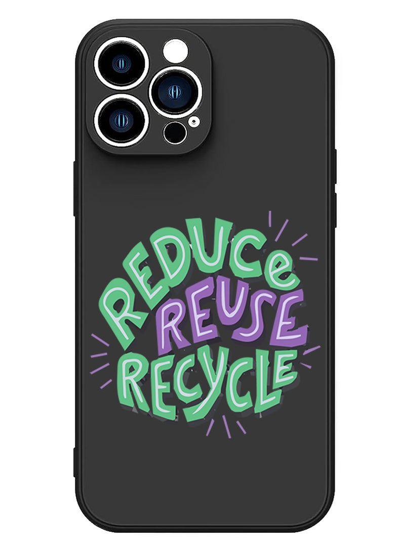 Theodor Protective Slim Fit Case Liquid Silicone Cover with Full Body Protection Anti-Scratch Shockproof Case For iPhone 15 Pro Max Black - Reuse reduce - Image 1