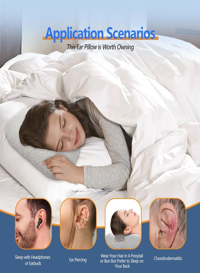 Swaycy Ear Piercing Pillow with an Hole for CNH and Ear Pain Inflammation Pressure Sores for Side Sleepers, Cotton and Polyester Side Sleeper Pillow, Washable and Adjustable Ear Guard Pillow, Gray - Image 4