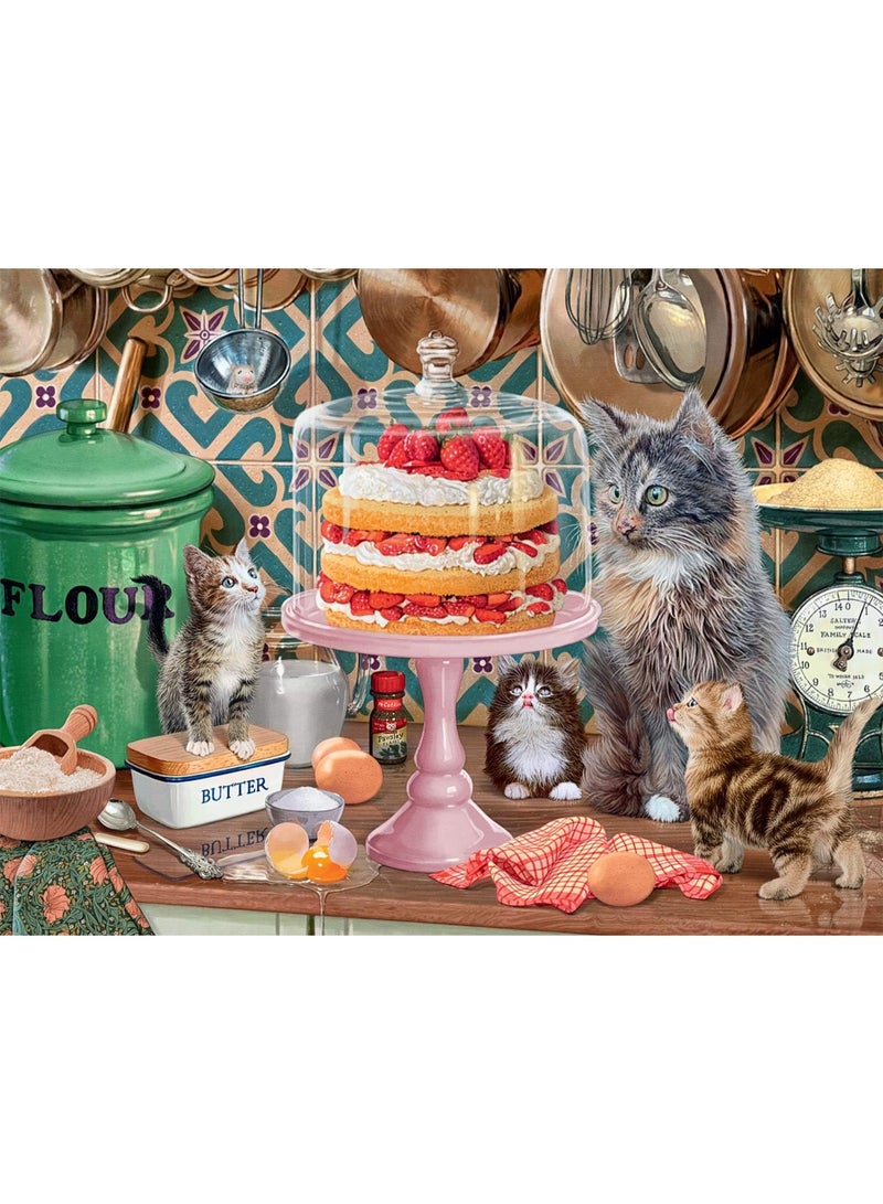 لغز مكون من 1000 قطعة | لغز المطبخ تحت عنوان القطة | لغز وألعاب تعليمية غير رسمية للبالغين والأطفال - Image 1