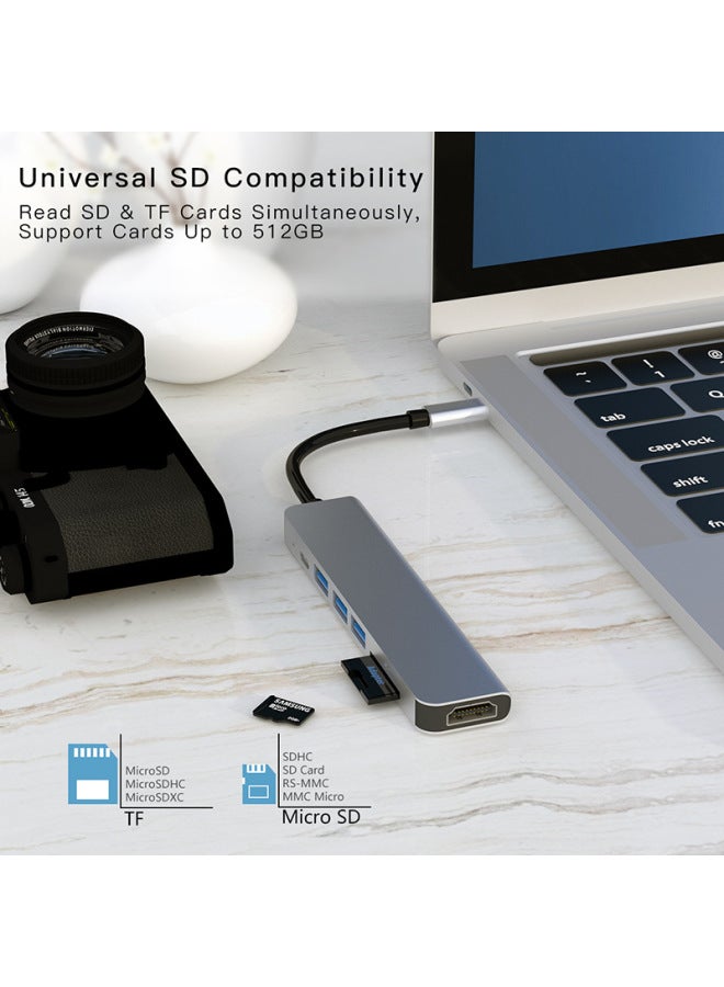 Direct Supply 7-in -1 Expansion Dock Type-c Converter Suitable For Macbook Huawei Notebook Expansion-Number Of Interfaces:One To Seven  - Image 3
