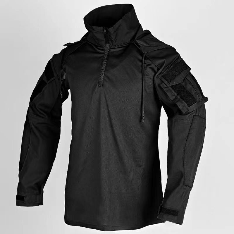 Generic Black and Grey Industry Attacks SP2 Edition Tactical Top Combat Clothing Spring and Autumn Shirt Wind Frog Clothing Pants Suit T-shirt Sweatshirt Black top 