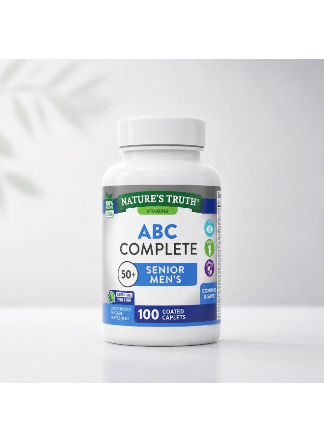 Nature's Truth Nature’s Truth ABC Complete 50+ Senior Men’s Multivitamin and Mineral Supplement, 100 Gluten Free Coated Caplets - Image 2