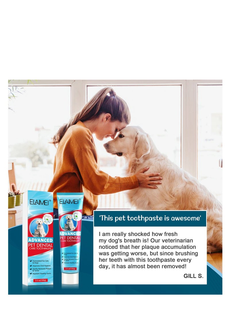 Elaimei - Cat And Dog Toothpaste Mint, Advanced Cat And Dog Dental Care Toothpaste, Safe Toothpaste For Dog Teeth Cleaning, Eliminates Bad Breath By Removing Plaque And Tartar Buildup - Image 1