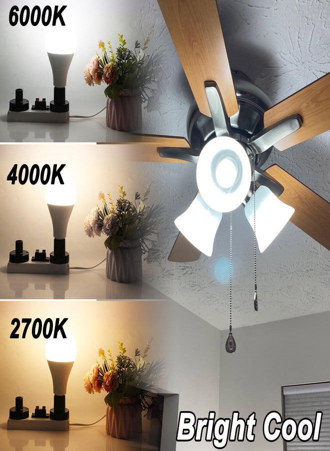 مصابيح LED مكافئة لـ 100 واط، قاعدة لولبية E12 A19 A60، مصابيح إضاءة سقف LED، ضوء أبيض نهاري 6000 كلفن، مصابيح ثريا كروية الشكل بقاعدة لولبية صغيرة E12، 10 واط، 1200 لومن، غير قابلة للتعتيم، 3 قطع - Image 3