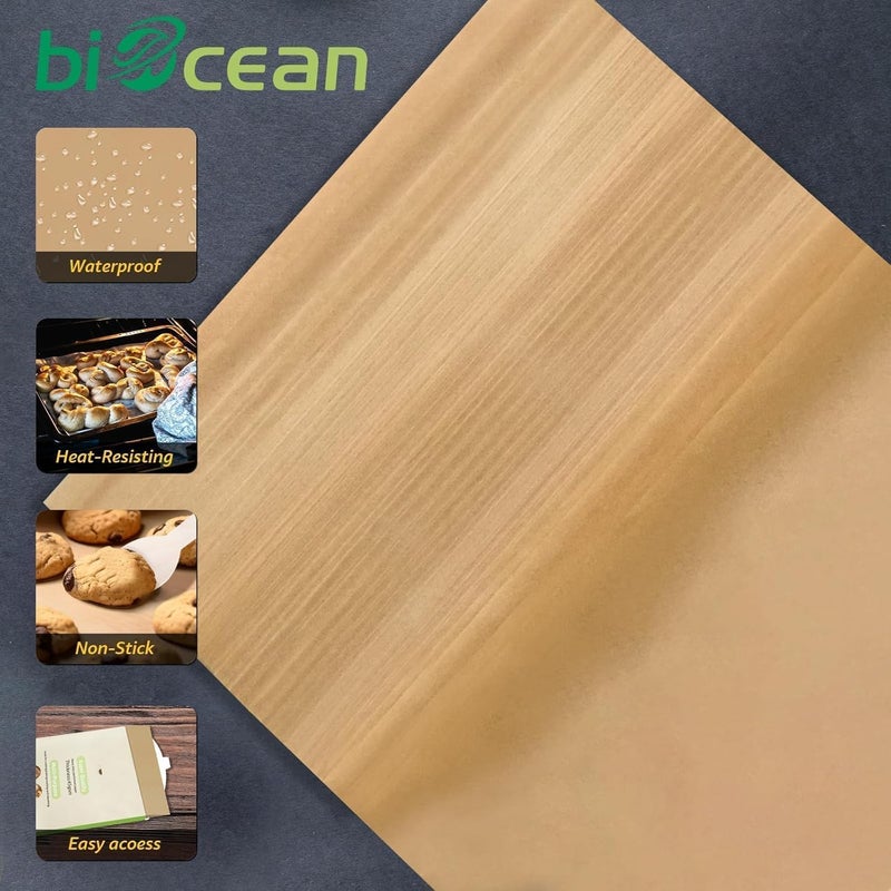 biocean 200Pcs 12x16In Unbleached Parchment Paper Sheets Precut Heavy Duty Flat Kitchen Baking Supplies Paper Non-Stick,Non-Toxic Cooking Paper for Air Fryer, Steaming, Oven Make Cup Cake Bread Cookie - Image 5