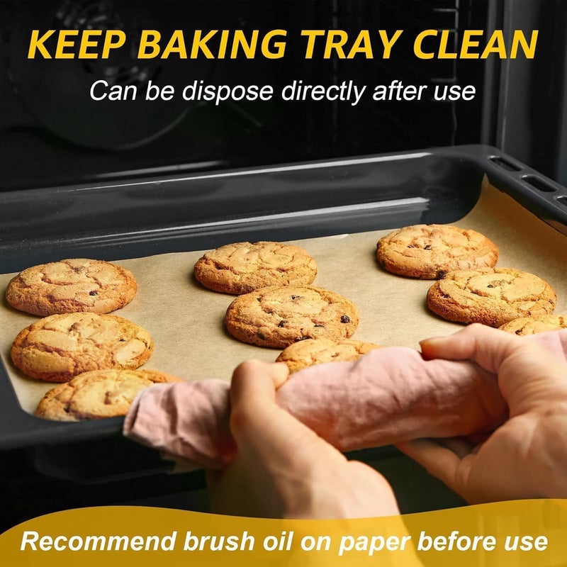 biocean 200Pcs 12x16In Unbleached Parchment Paper Sheets Precut Heavy Duty Flat Kitchen Baking Supplies Paper Non-Stick,Non-Toxic Cooking Paper for Air Fryer, Steaming, Oven Make Cup Cake Bread Cookie - Image 4