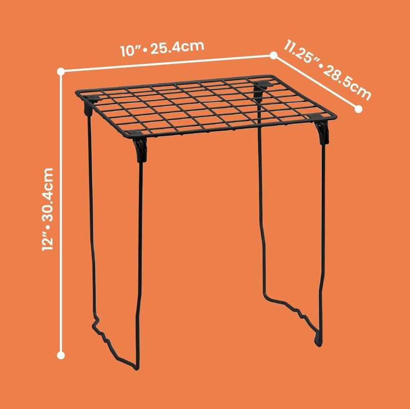 LockerMate Stac-A-Shelf Locker Organizer Shelf, Stackable, Extra Tall, Fits Standard Size School Lockers, Black - Image 5