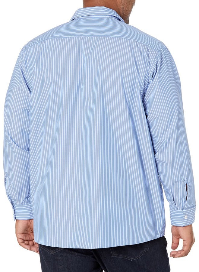 Red Kap Men's Long Sleeve Industrial Stripe Work Shirt, Gm Blue/White Stripe, 5XL - Image 2