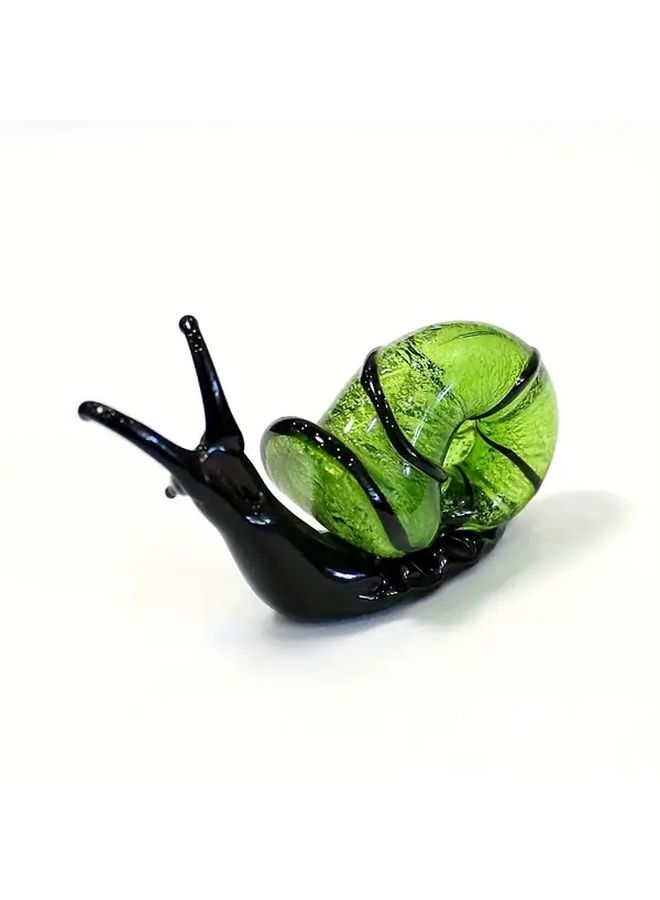 Handmade Glass Snail Figurine Green Charming Anime Inspired Home And Garden Decor Versatile Indoor Outdoor Use No Power Needed Snail Decoration - Image 4