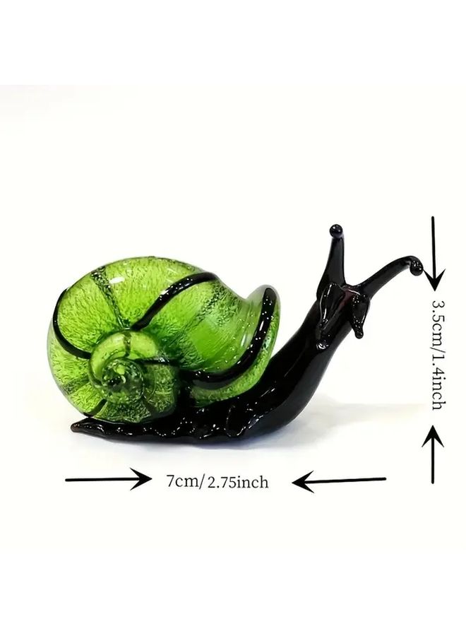 Handmade Glass Snail Figurine Green Charming Anime Inspired Home And Garden Decor Versatile Indoor Outdoor Use No Power Needed Snail Decoration - Image 3
