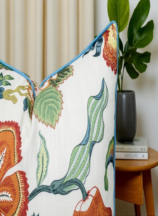 VAGMINE Throw Pillow Cover 20x20 - Botanical Printed Poly-Cotton Square Accent Cushion Cover - Pusha Floral - Image 2