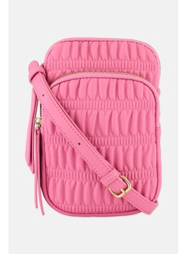Moda Luxe Women Textured Cross Body Bag 21 H x 14 L x 4 W cm, Pink  - Image 1