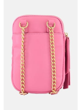 Moda Luxe Women Textured Cross Body Bag 21 H x 14 L x 4 W cm, Pink  - Image 3