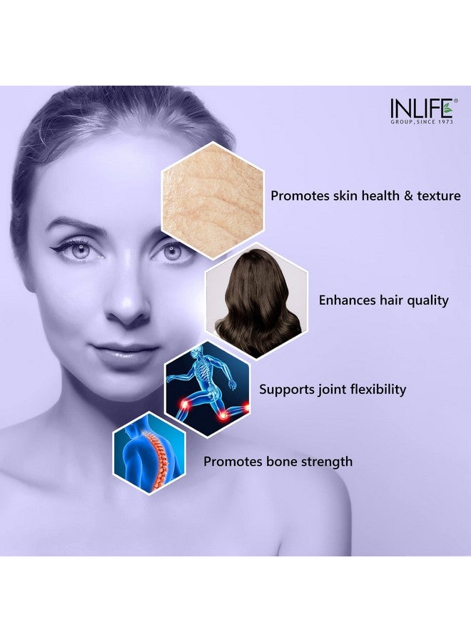 Inlife مسحوق ببتيدات الكولاجين المهدرج الياباني من INLIFE، مكون مثبت سريريًا، النوع 1 و 3، مكمل لصحة الجلد وصحة العظام للرجال والنساء (بدون نكهة، كولاجين، 200 جرام) - Image 3