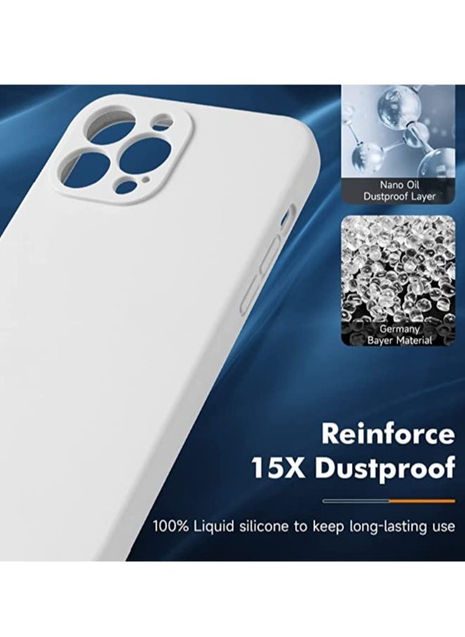 Raxoom iPhone 13 Pro Max with 2 Pack Tempered Glass Screen Protector Magsafe Case Silicone Phone Case with Microfiber Lining for iPhone 13 Pro Max 6.7 inch 2022,White - Image 3