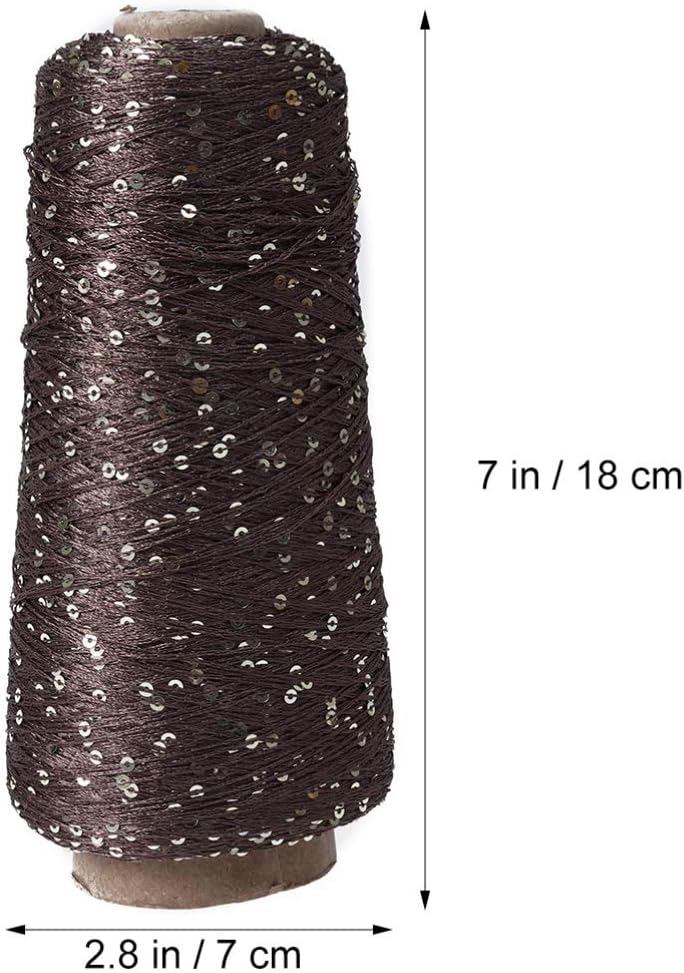 comfrt Cotton Yarn Glitter Sequin Knitting Yarn Sparkly Crochet Thread DIY Crafts for Sweater Shawl Scarf Yarn Black - Image 1