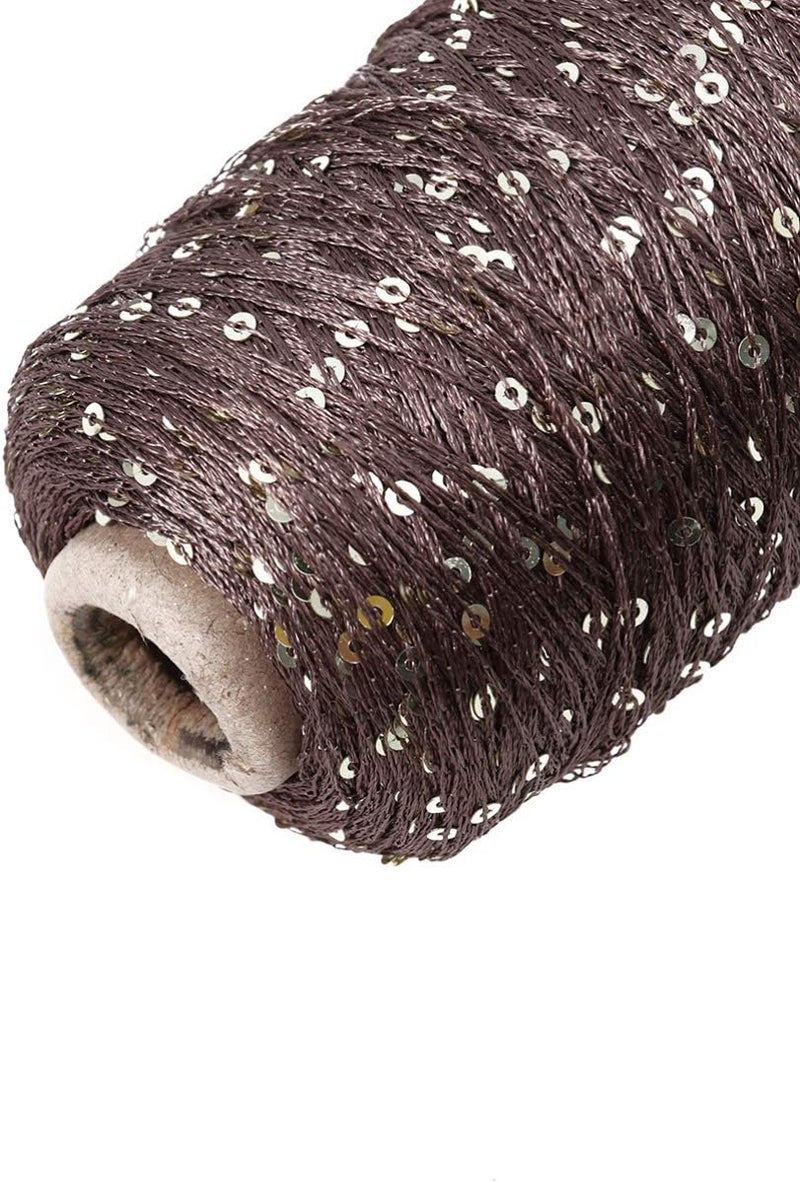 comfrt Cotton Yarn Glitter Sequin Knitting Yarn Sparkly Crochet Thread DIY Crafts for Sweater Shawl Scarf Yarn Black - Image 4
