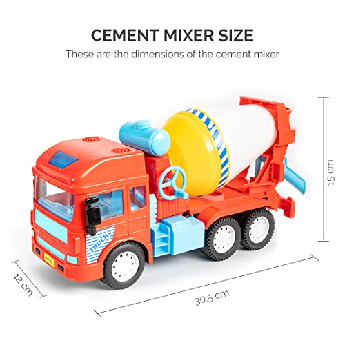 RATNA'S My First Wheels Toy Cement Mixer Truck Friction Powered Realistic Big Size Automobile Construction Engineering Plastic Toy Vehicle for Kids - Image 5