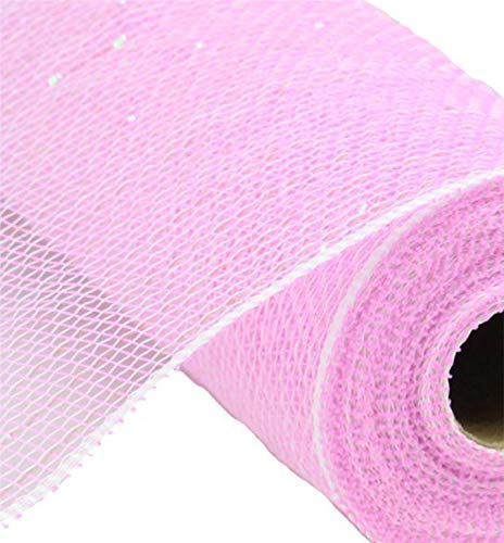 Craig Bachman Craig Bachmabn 10.5" Poly Mesh Roll: 10 Yards (Iridescent Pastel Pink) Craft Floral Arrangement Wreath Making Mesh Ribbon - Image 2