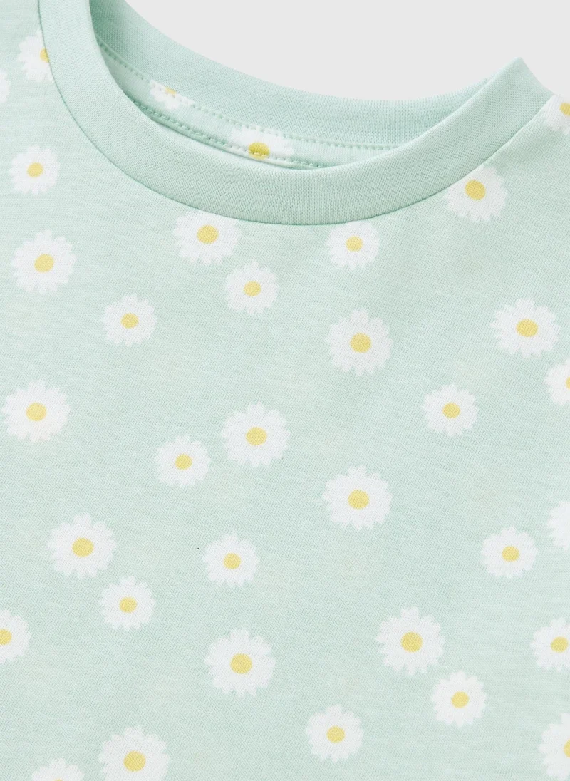 ماتلان Girls Green Daisy Dress