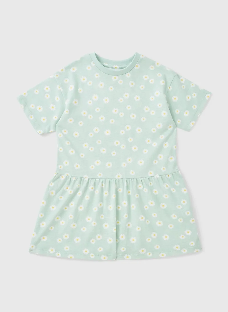 ماتلان Girls Green Daisy Dress