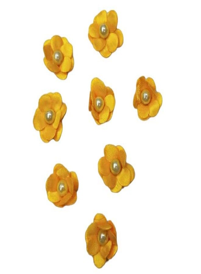 ZILZON® 1 Inch Yellow Color Artificial Flower Roses for Tiara Making, Decoration, Crafts (Pack of 25 Pieces)