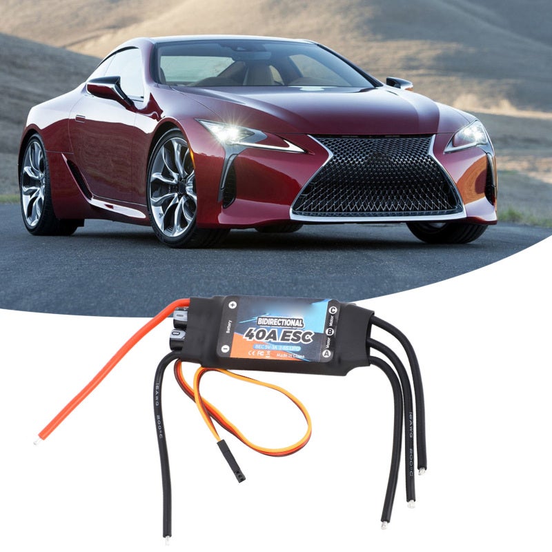 40A Brushless ESC: 5V 3A BEC Plug And Play - Quick Response Bidirectional ESC for RC Cars, Boats And Underwater Thrusters - Image 1
