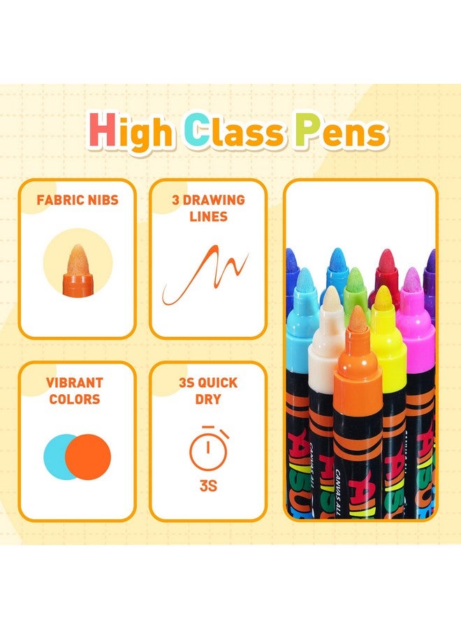 واي بلس أقلام طلاء أكريليك فائقة السعة، مجموعة أقلام طلاء أكريليك كبيرة مكونة من 40 لونًا، حرف فنية يدوية للزجاج والصخور والخشب والبيض والحجر والمعادن - أزرق - Image 5