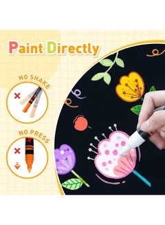 YPlus Super Capacity Acrylic Paint Pens Markers, 40 Colors Big Acrylic Painting Pens Set, Diy Art Craft For Glass, Rock, Wood, Egg, Stone, Metal-Blue  - Image 3