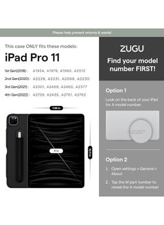 ZUGU CASE ZUGU CASE iPad Pro 11 Case, Ultra Slim Protective Case/Cover Designed for iPad Pro 11-inch (4th Gen, 2022) / (3rd Gen, 2021) / (2nd Gen, 2020) with Convenient Magnetic Stand - Stealth Black  - Image 2