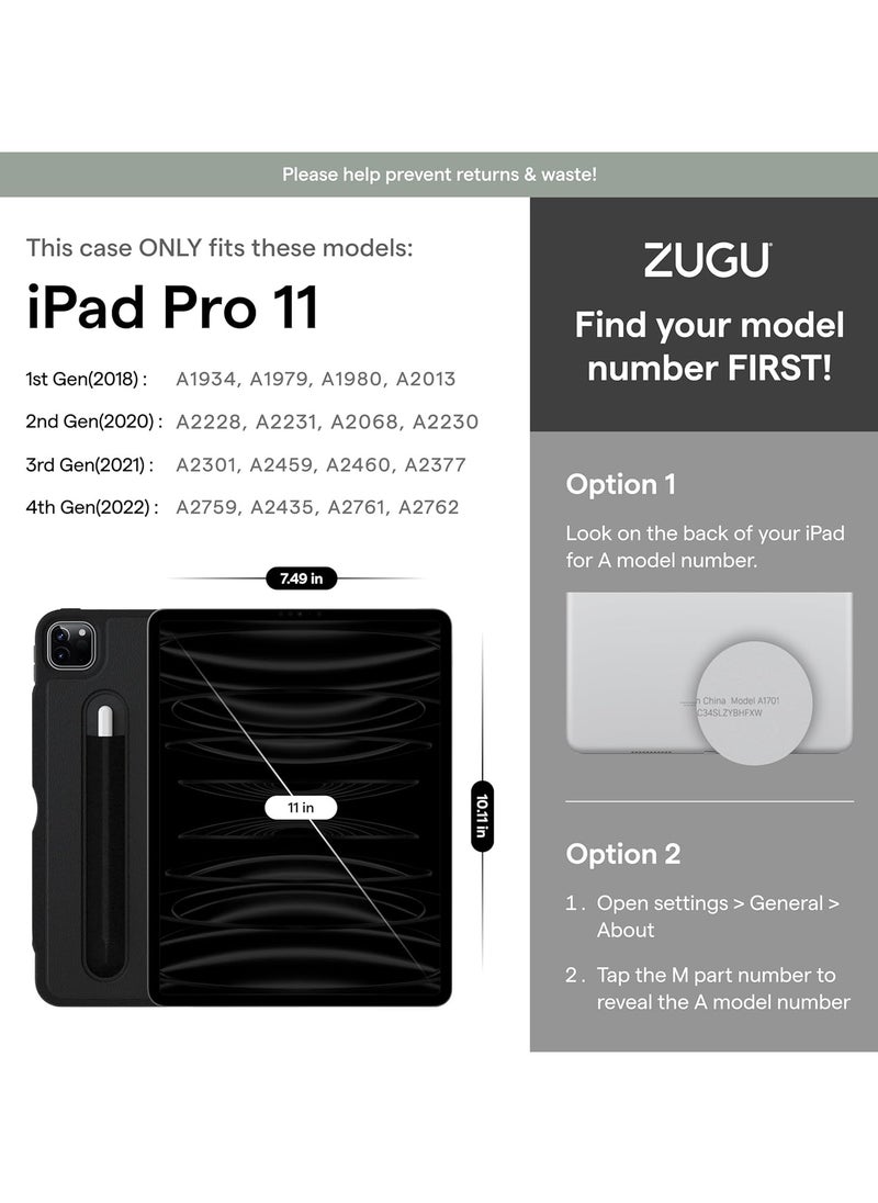 ZUGU CASE ZUGU CASE iPad Pro 11 Case, Ultra Slim Protective Case/Cover Designed for iPad Pro 11-inch (4th Gen, 2022) / (3rd Gen, 2021) / (2nd Gen, 2020) with Convenient Magnetic Stand - Stealth Black  - Image 2