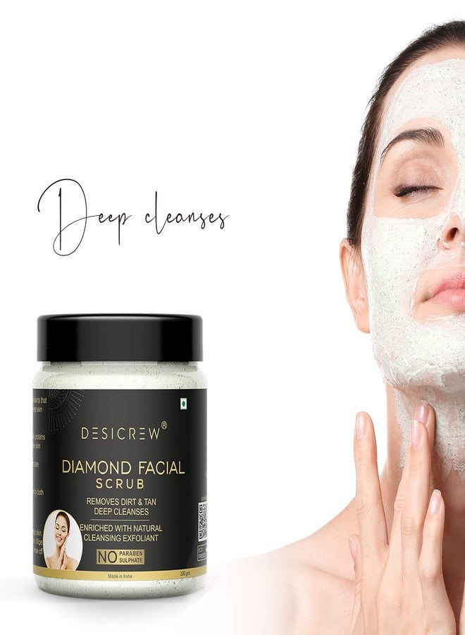 Desicrew Diamond Facial Scrub For Removes Dirt & Tan Deep Cleansing Exfoliation Scrub (100 g) - Image 3