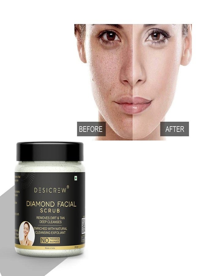 Desicrew Diamond Facial Scrub For Removes Dirt & Tan Deep Cleansing Exfoliation Scrub (100 g) - Image 2