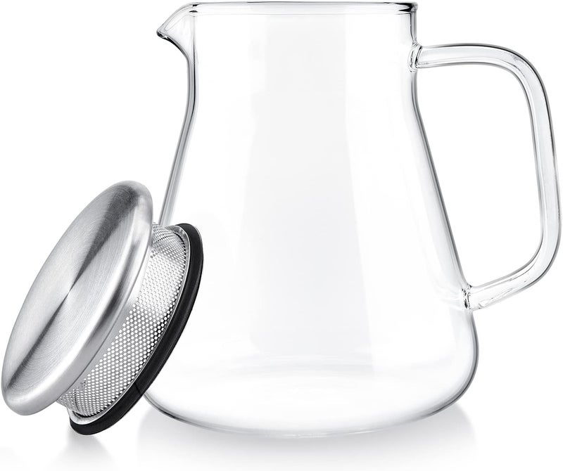 Teabloom One-Touch Tea Maker, 2-in-1 Teapot and Kettle with Stainless Steel Filter Lid for Loose Tea – Stain-free Borosilicate Glass Teapot (27 Oz) – Tea Connoisseur's Choice - Image 4