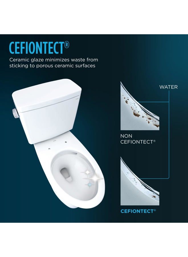 Toto مرحاض دريك الانتقالي ذو القطعتين elongated 1.28 GPF بارتفاع عالمي flush TORNADO مع CEFIONTECT، أبيض قطن - CST786CEFG#01 - Image 4