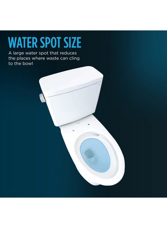Toto مرحاض دريك الانتقالي ذو القطعتين elongated 1.28 GPF بارتفاع عالمي flush TORNADO مع CEFIONTECT، أبيض قطن - CST786CEFG#01 - Image 5