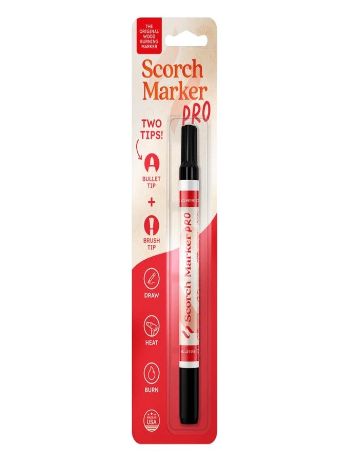 Scorch Marker - Wood Burning Marker, 2 in 1 Pyrography Kit for Adults, Woodburning Tool for Crafts, Stencils & Letters, DIY Pen Kit with Brush & Bullet Tips, Engraving Pen for Wood Burning Projects - Image 1
