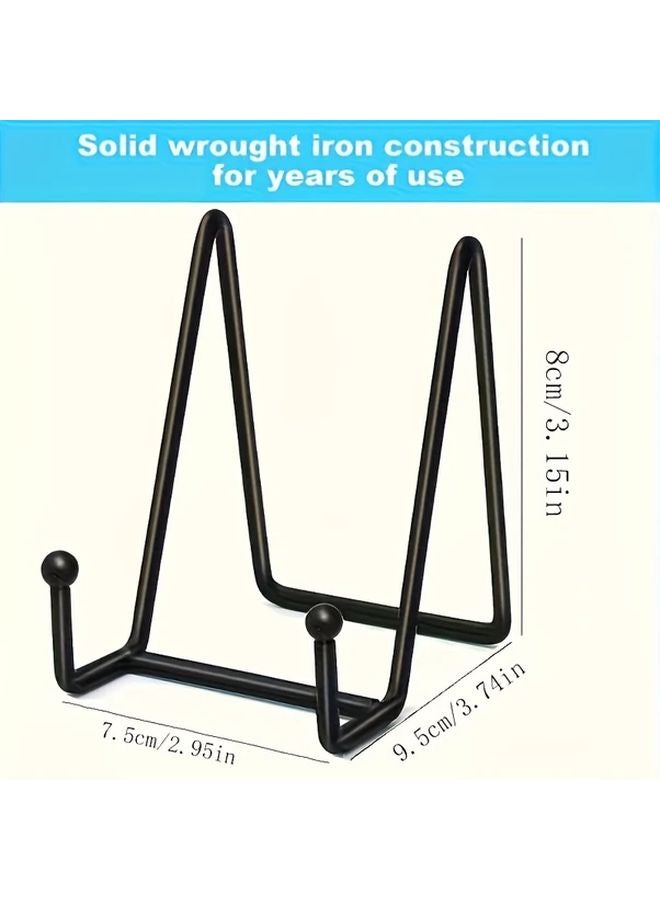 Black Metal Display Rack 4pcs Elegant Frame Holder For Books Photos Artworks Desktop Decorative Plaque Tray - Image 4