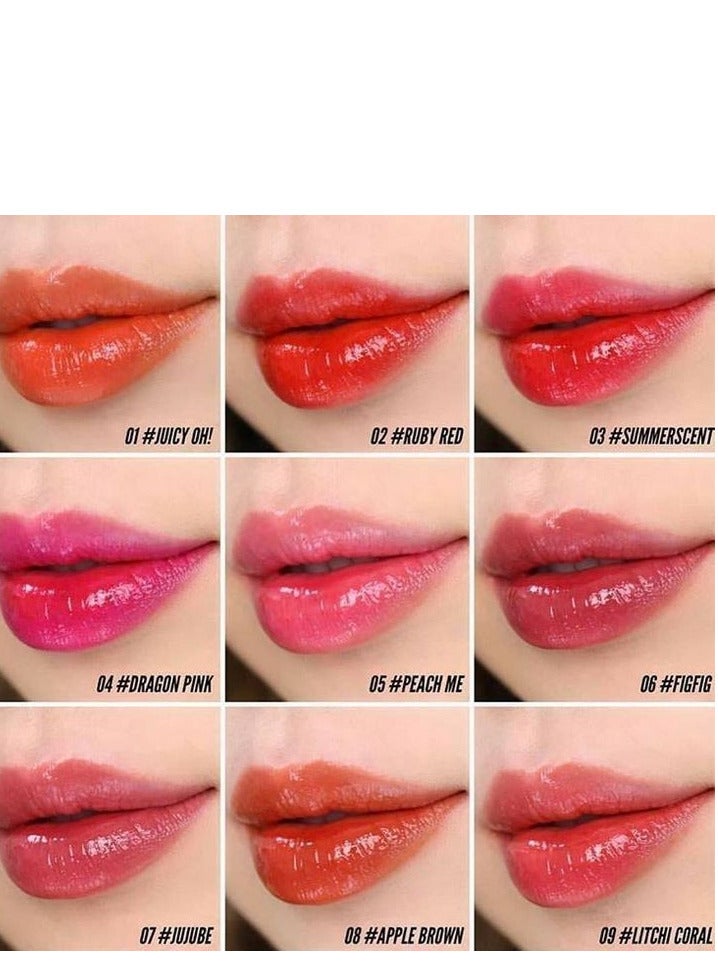 روماند صبغة ROMAND Juicy Lasting Tint 07 JUJUBE، لمسة نهائية لامعة ولامعة، تدوم طويلاً - Image 2