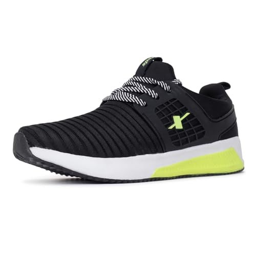 Sparx Men's Black Neon Green Sports Shoes-8 Kids UK (SX0610G) - Image 1