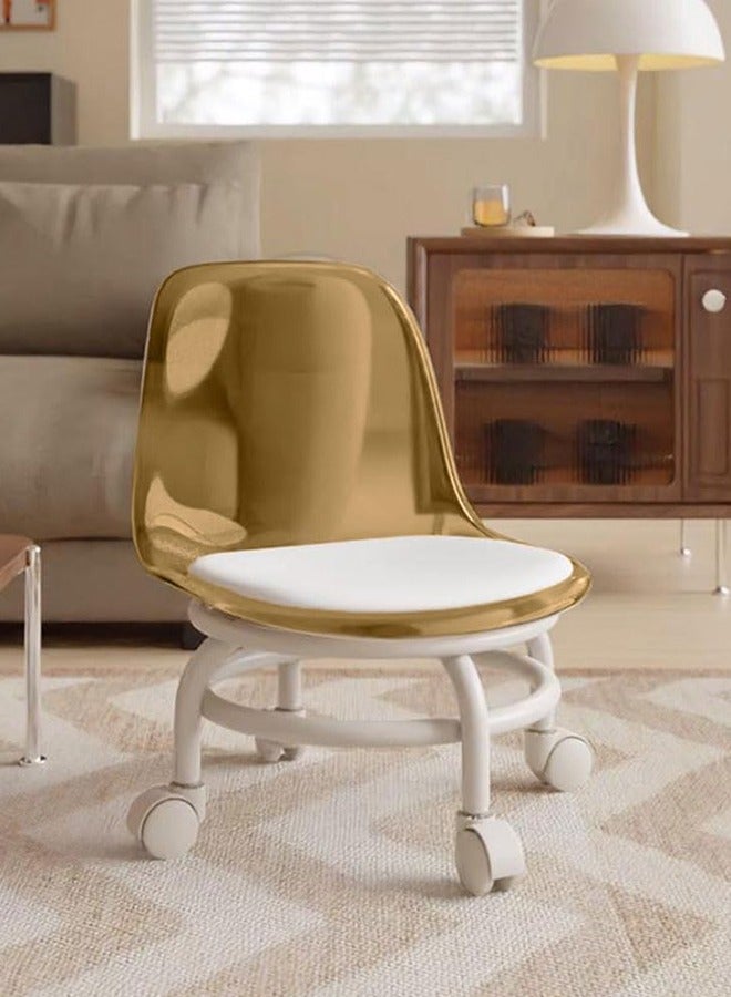 Generic PU Leather Modern Rolling Stool with Low Back Height Adjustable Work Salon Drafting Swivel Task Chair  - Image 1